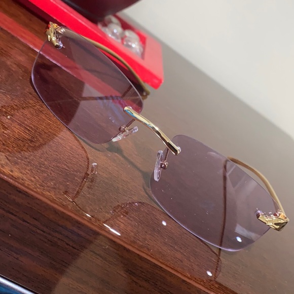 Rimless Cheetah Vintage Sunglasses - Picture 2 of 8